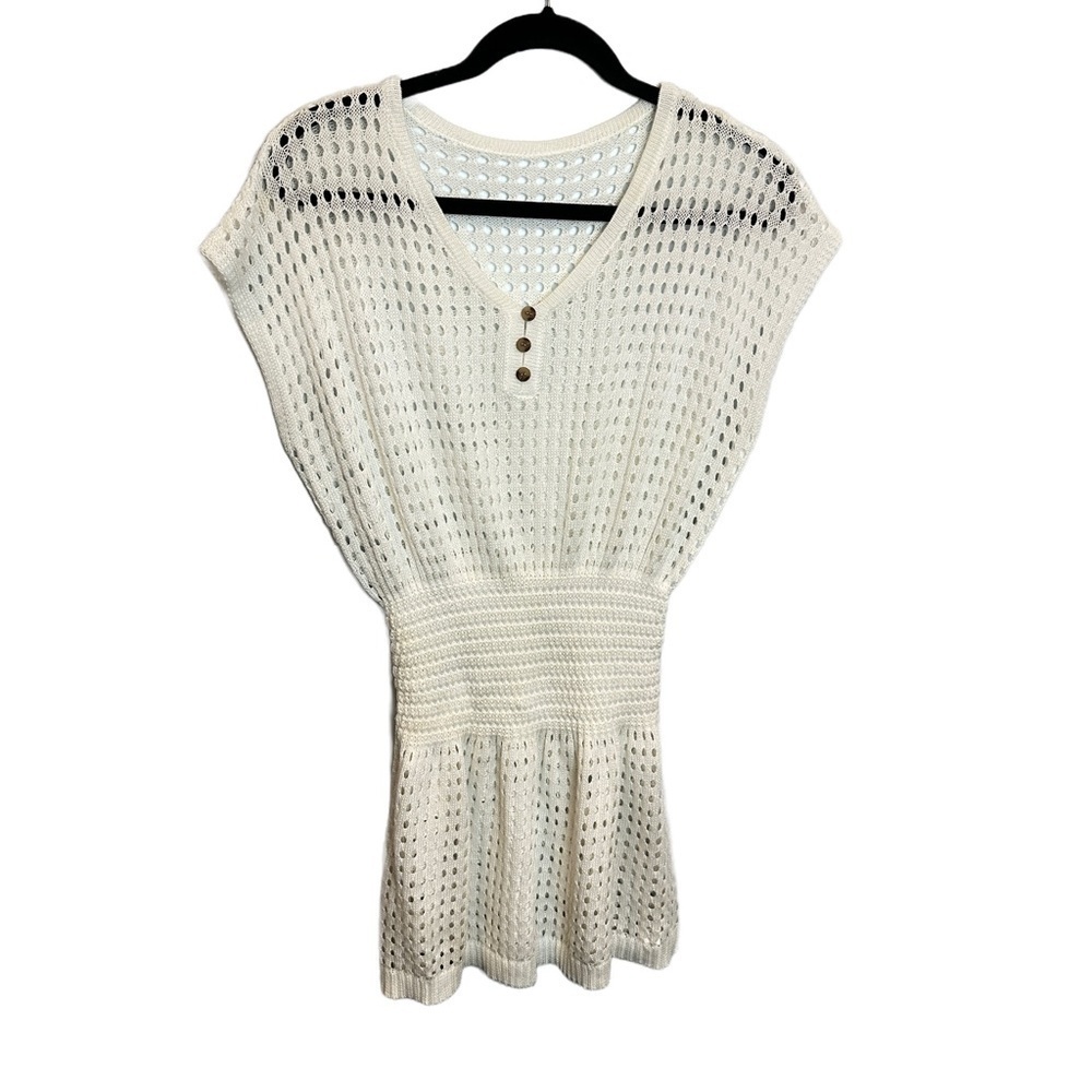 CupShe Crochet Knit V-neck Swim Cover Up - Tunic Top M - Picture 1 of 6